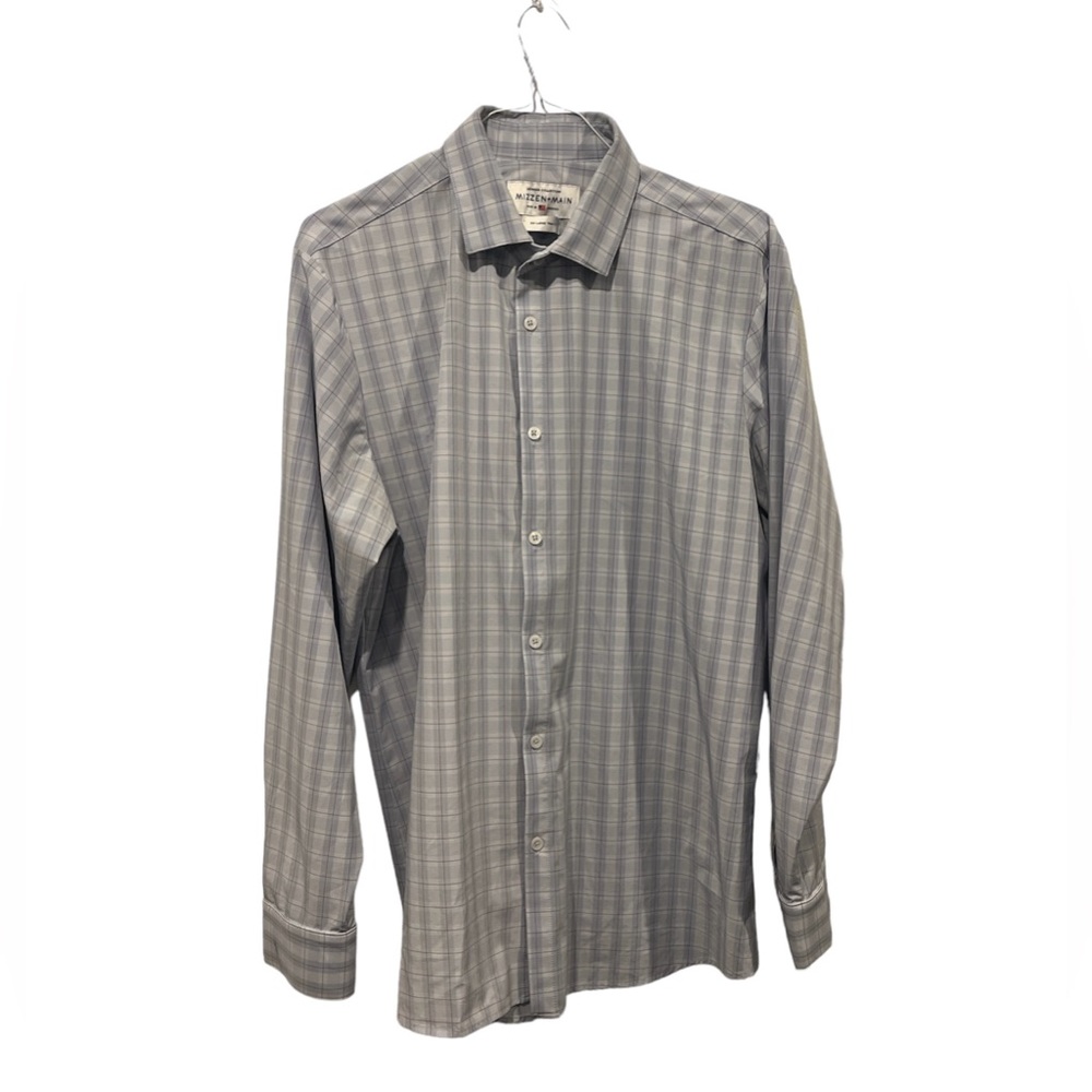 Mizzen + Main Leeward Collection Men’s Size XX Large Trim Fit Blue‎ Plaid LS EUC